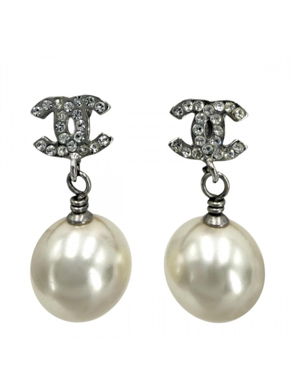 Chanel Cc Logo Earrings Sterling Silver #299701C90B
